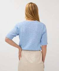 ESQUALO Senta Sequins Sweater in sky blue - women's sweater - detail view