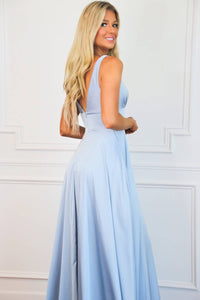 Cinderella Divine - Remi Satin V-neck Slit Formal Dress