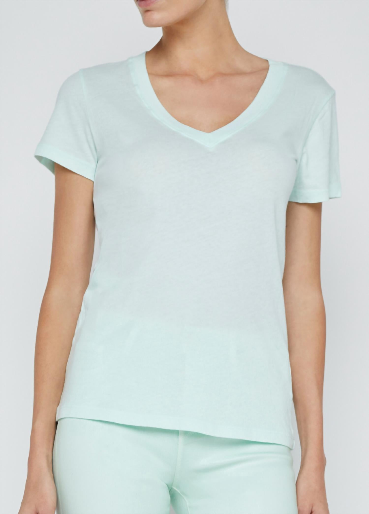 L'Agence - Becca Short Sleeve V-neck Tee