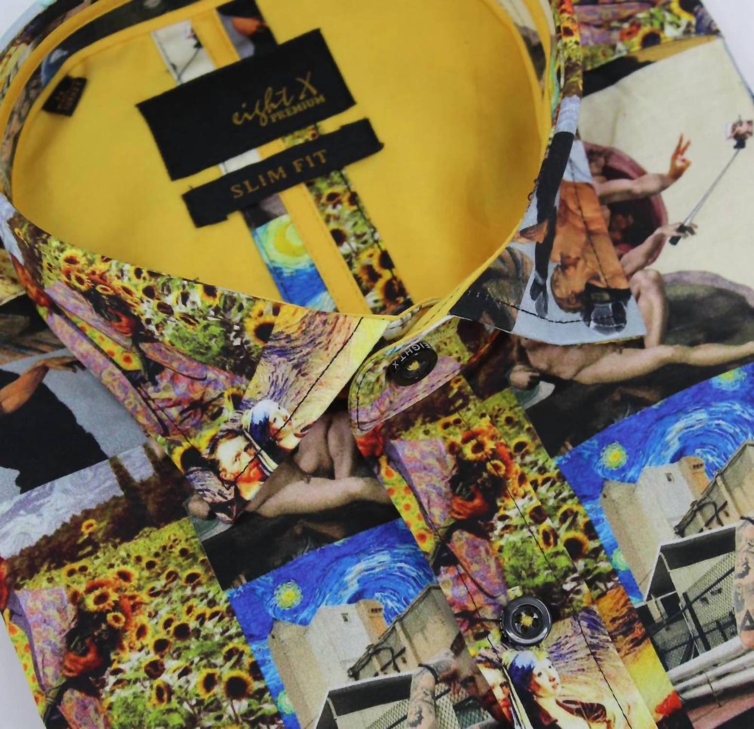 Eight X - Millennial Van Gogh Button Down Print Shirt