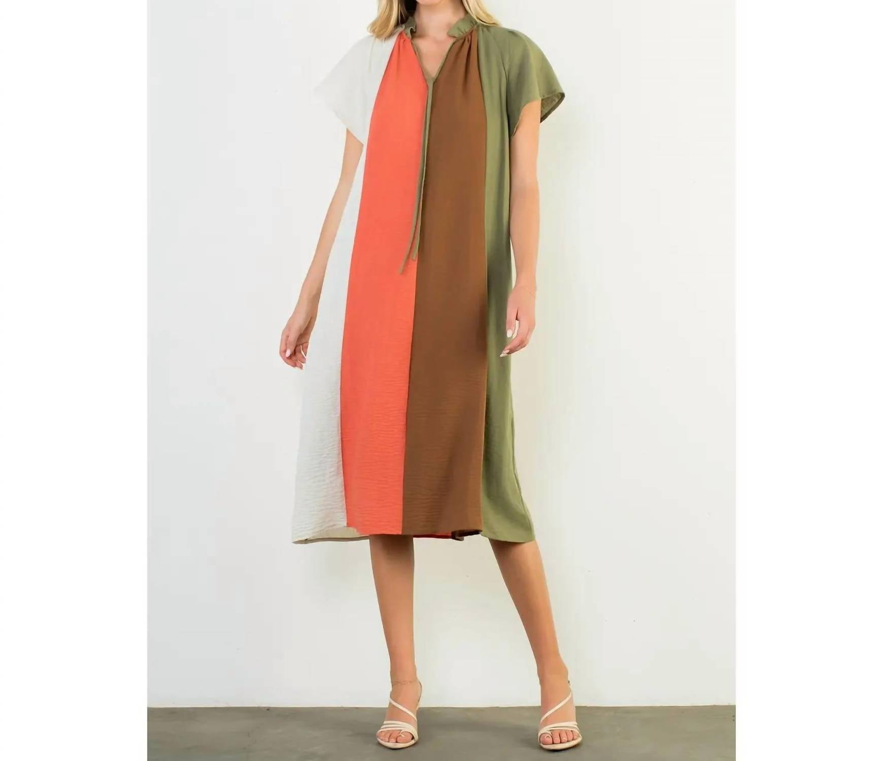 THML Colorblock Midi Dress in multi - women's dress