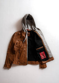 Iron & Resin Topanga Leather Jacket in cognac - women's jacket - alternate view