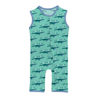 Kickee - Boys' Bamboo Print Tank Romper