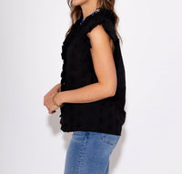 Ivy Jane Midnight Bouquet Top in black - women's blouse - detail view