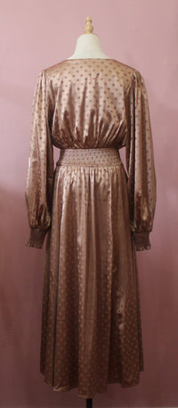 FLYING TOMATO A Woven Midi Dress in mocha 1 - women's dress - detail view