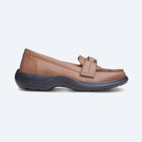 Dr. Comfort Shoes Women's Mallory Slip-on Dress Shoes in brown - women's flats - detail view