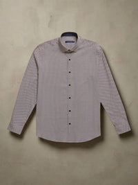 Stone Rose - Printed Micro Weave Long Sleeve Shirt