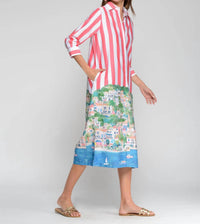 Vilagallo - Coastal Scene Stripe Dress