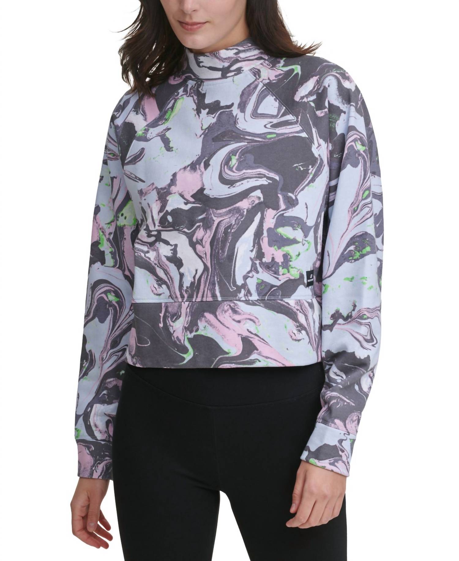 Dkny - Sport Cotton Cropped Mock-Neck Top