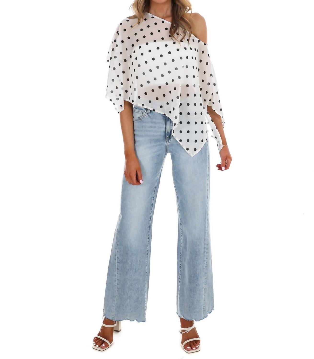 Le Lis - Better Me For You Polka Dot Poncho Top