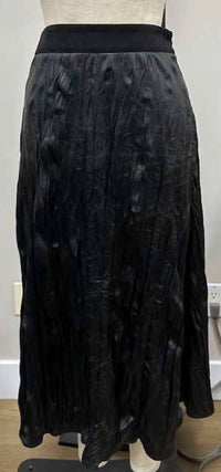 THML Long Leather Skirt in black - women's skirt - detail view