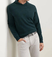 PETER MILLAR Reversible Camo Popover Hoodie in deep verdant - men's shirt