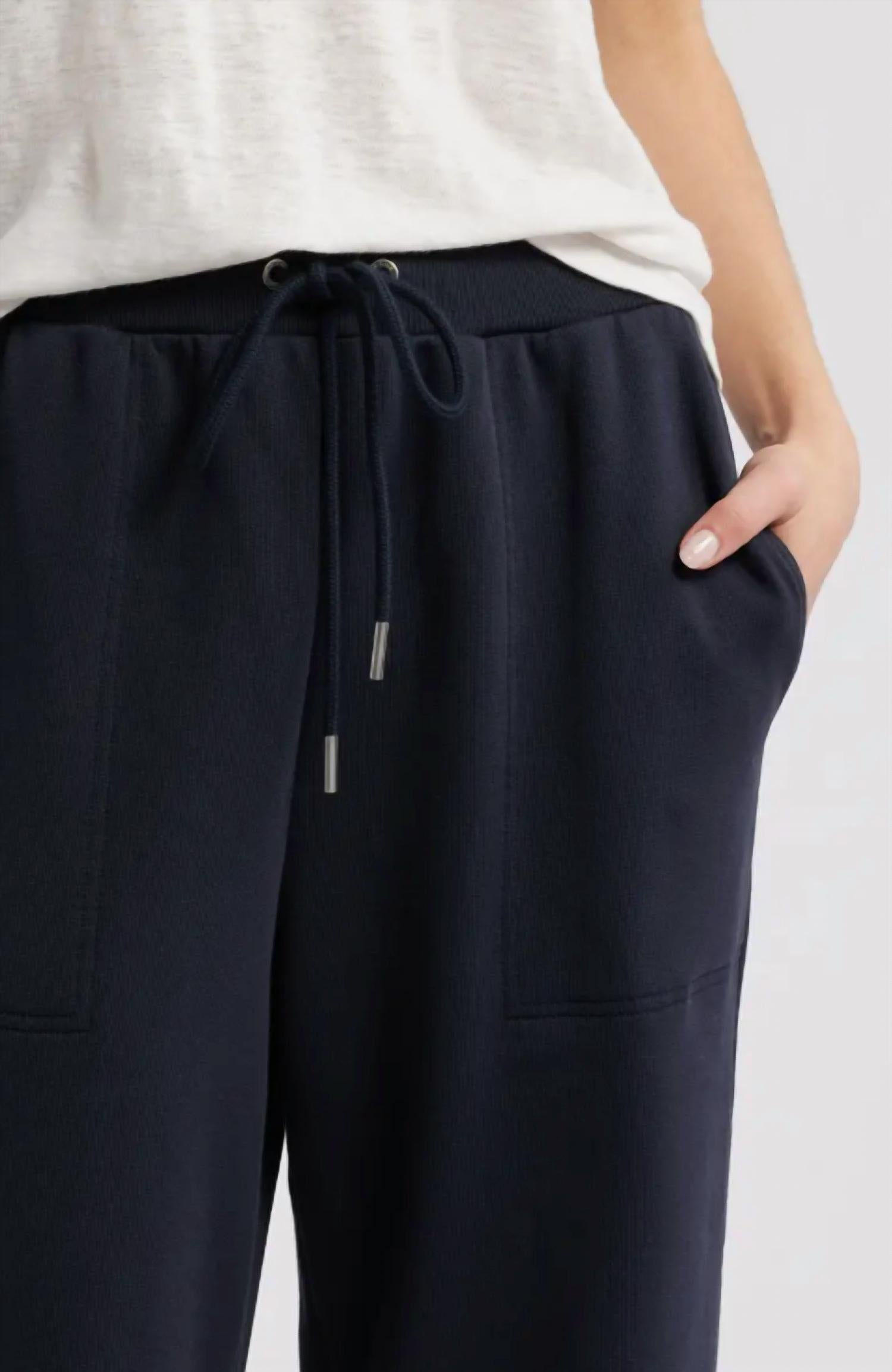 FRAME Women's Straight Leg Sweatpants in dark navy - women's pants - alternate view