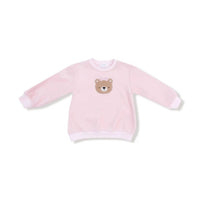 ANGEL DEAR Girls Velour Teddy Bear Petal Pocket Pants Set in veiled pink - item - detail view