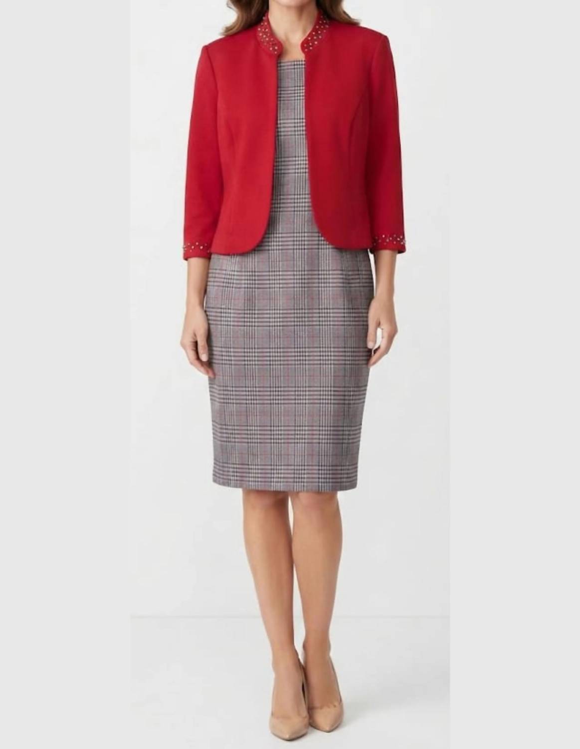 Maya Brooke - Cropped Jacket Dress 2-piece Set