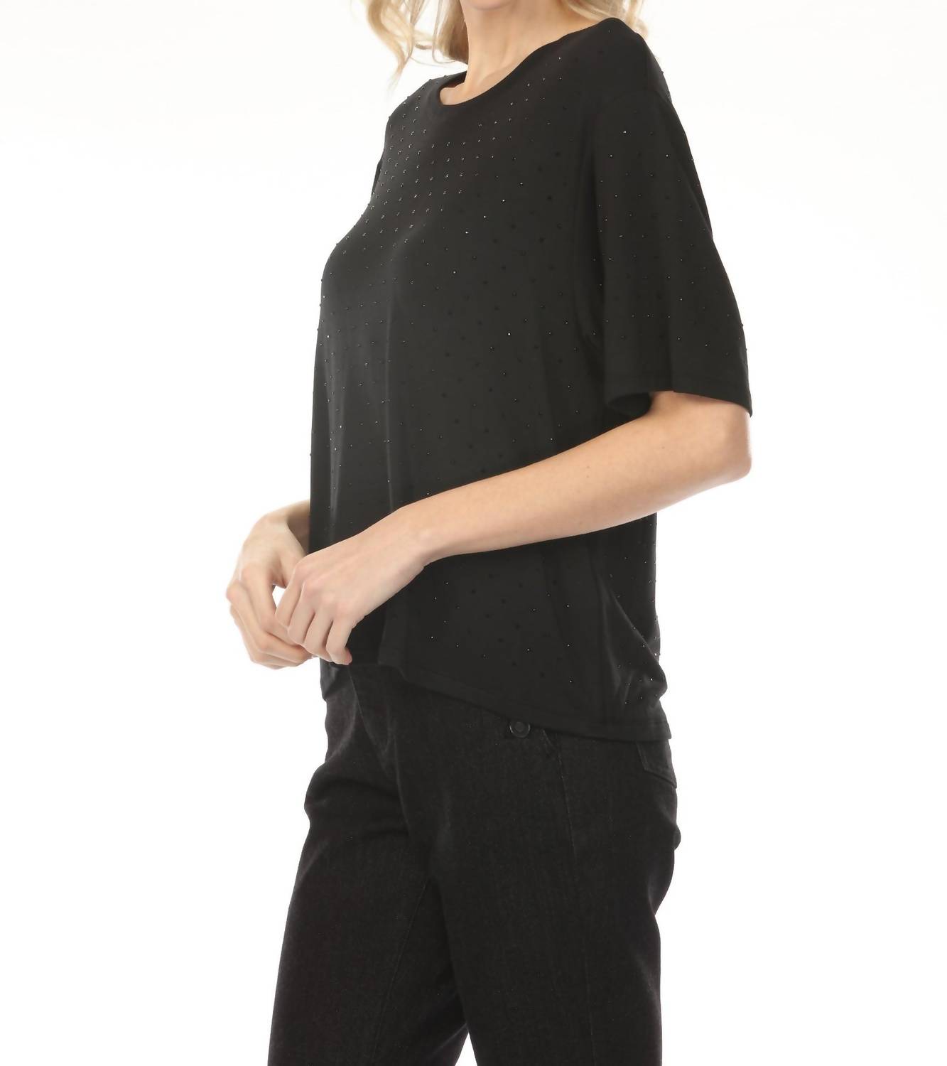 Joseph Ribkoff - Embellished Short Sleeve Loose Top