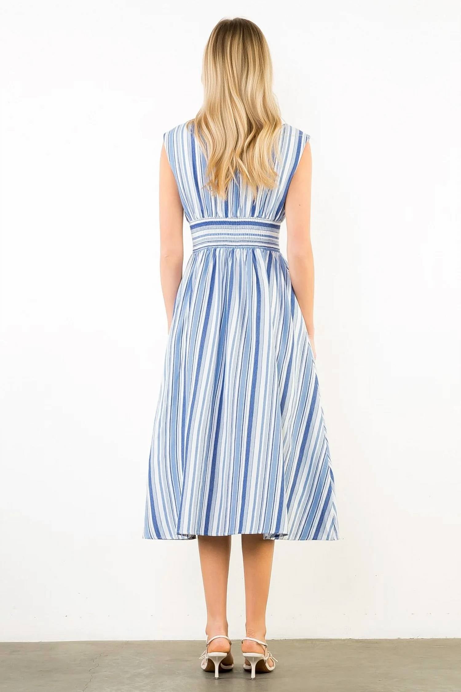 Thml - Striped Sleeveless Midi Dress