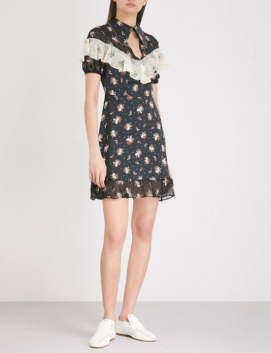 Topshop - Rodeo Frill Western Skater Short Floral Print