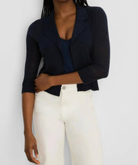 Nic + Zoe - Feathered Knit Collared Cardigan
