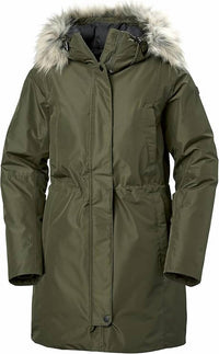 Helly Hansen Women's Senja Parka in utility green - women's jacket - detail view