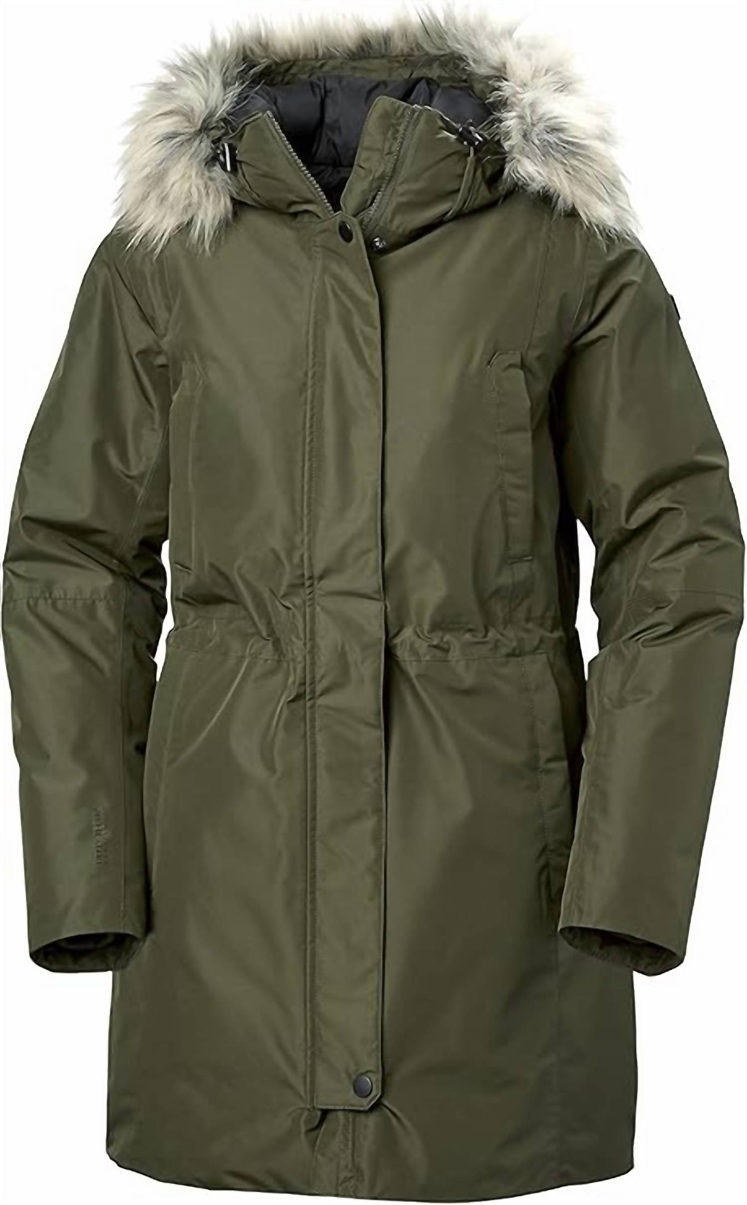 Helly Hansen Women's Senja Parka in utility green - women's jacket - detail view