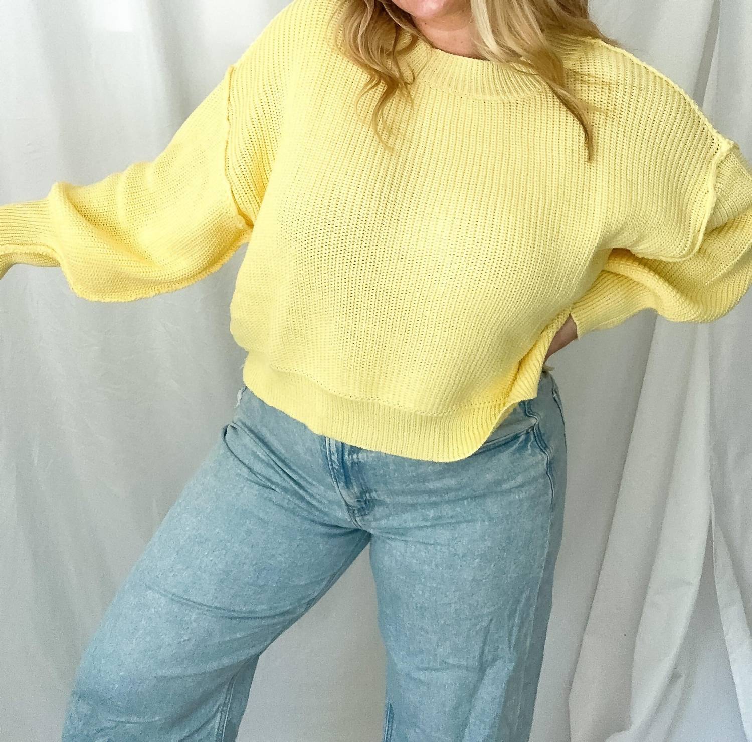 LE LIS Golden Hour Mock Neck Sweater in yellow - women's sweater