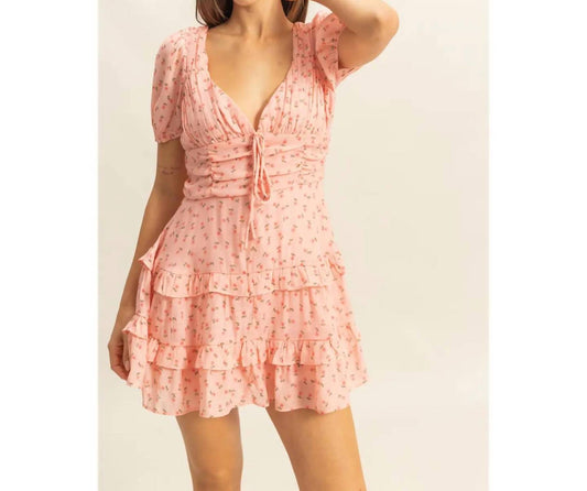 Hyfve - Ditsy Floral Print Tiered Mini Dress