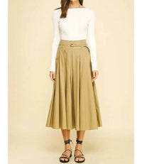 Pinch - Pleated A Line Midi Skirt
