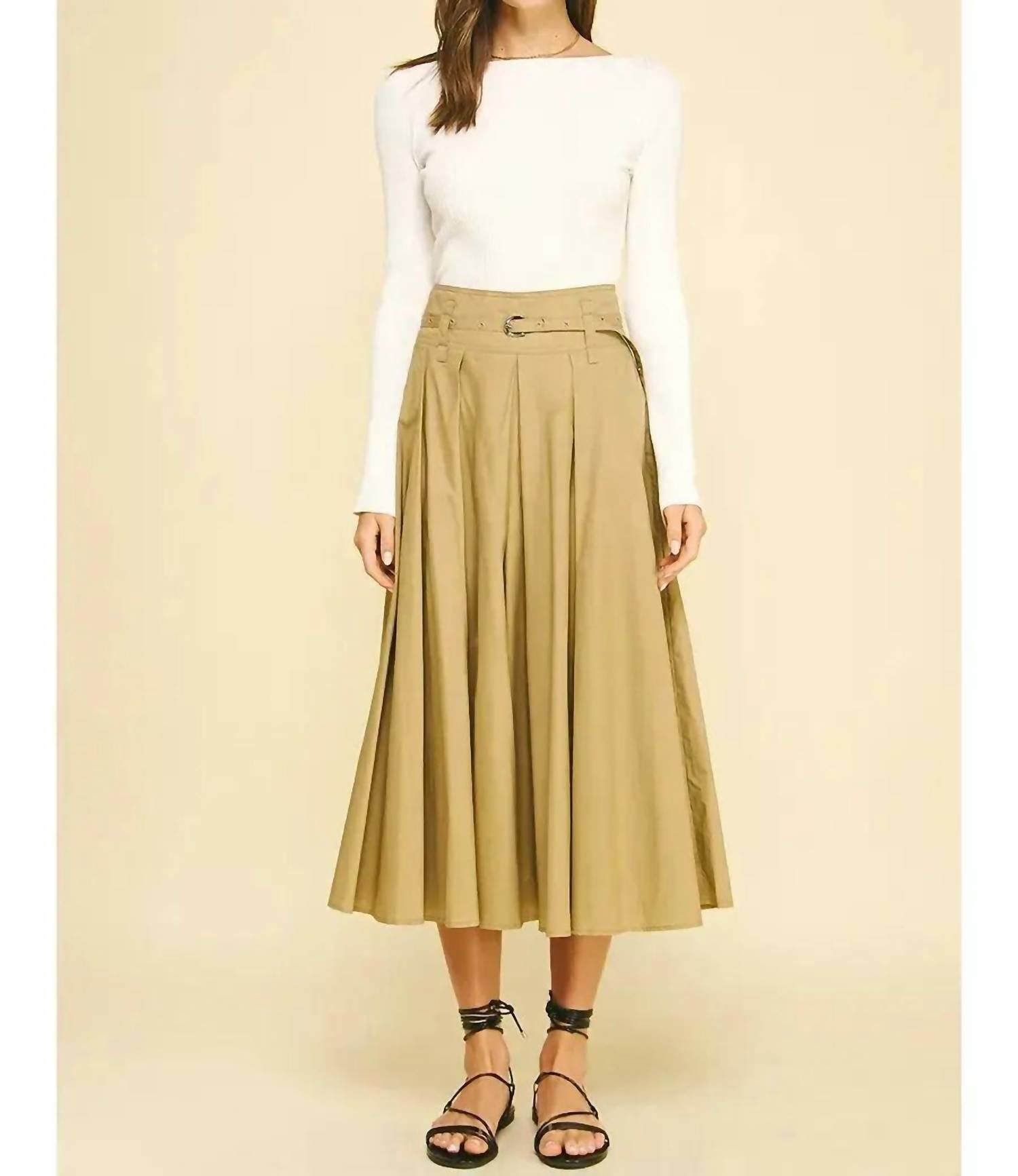 Pinch - Pleated A Line Midi Skirt