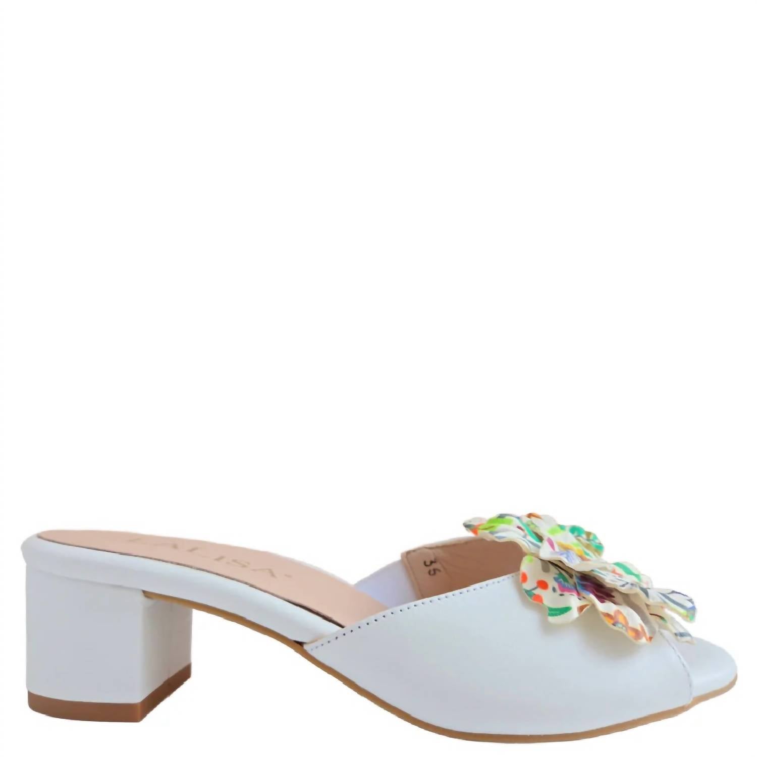 Lalisa Women's Floral Sandal in white - women's sandal