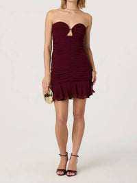 Astr - Salena Strapless Ruched Mini Dress