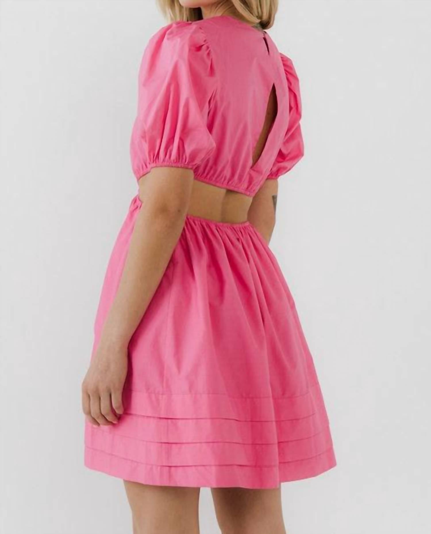 Pleats with Cut-Out Mini Dress