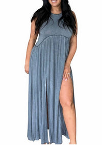 Pol - Front slit knit maxi dress