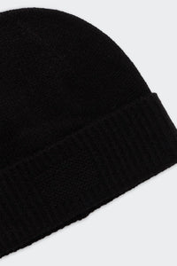Guest In Residence Women's Rib Cuff Cashmere Beanie in residence women s rib cuff cashmere beanie in black - women's hat - detail view