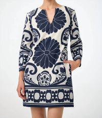 Trina Turk - Clip Jacquard 3/4 Sleeve Dress