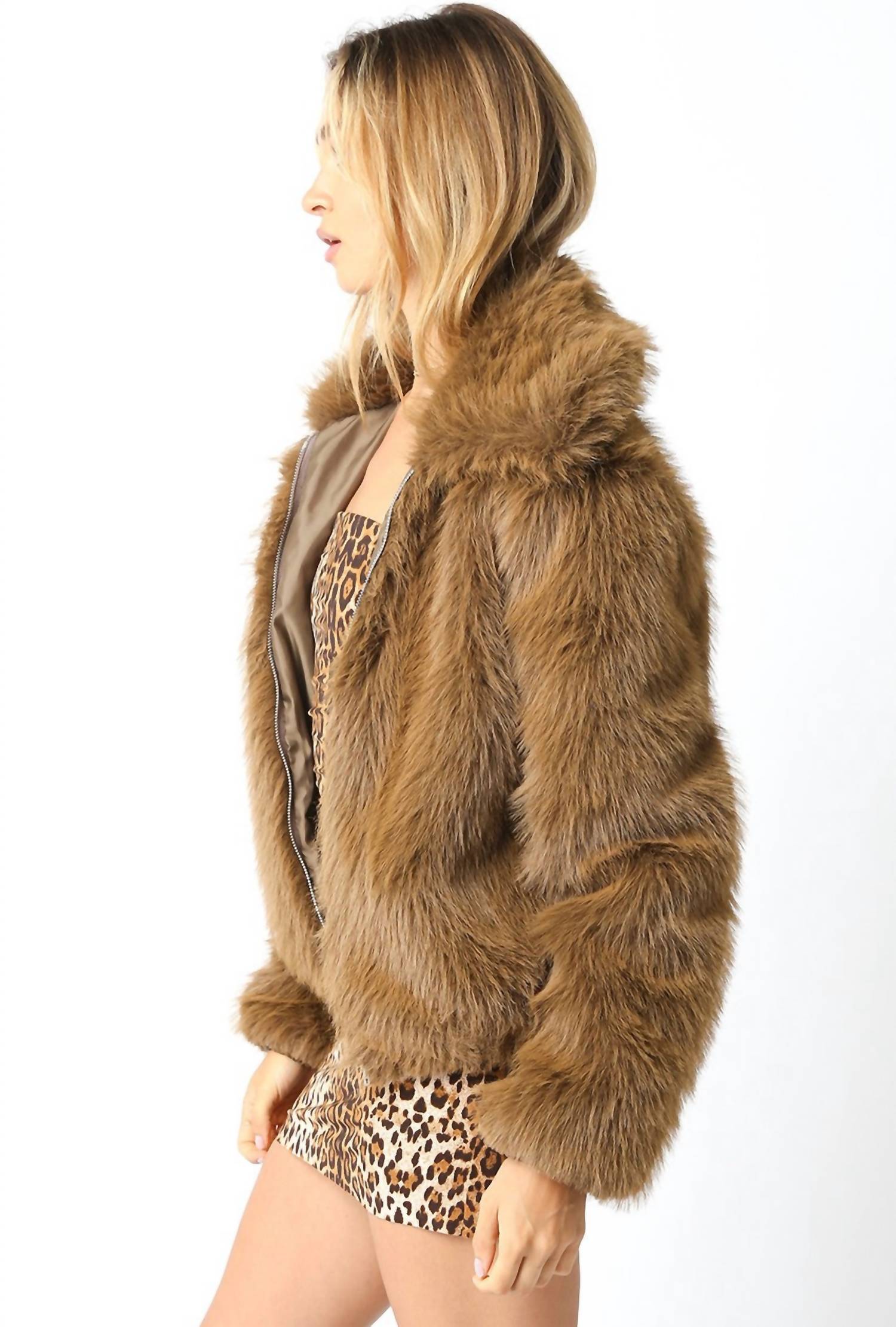 Olivaceous - Audrey Faux Fur Jacket