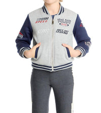 Chaser Boys Allan Bomber Jacket in navy heather grey - item