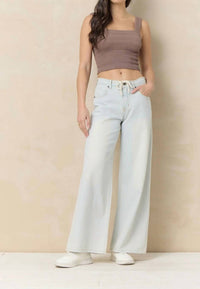 Vintage Havana - Stretch linen denim wide leg Pant