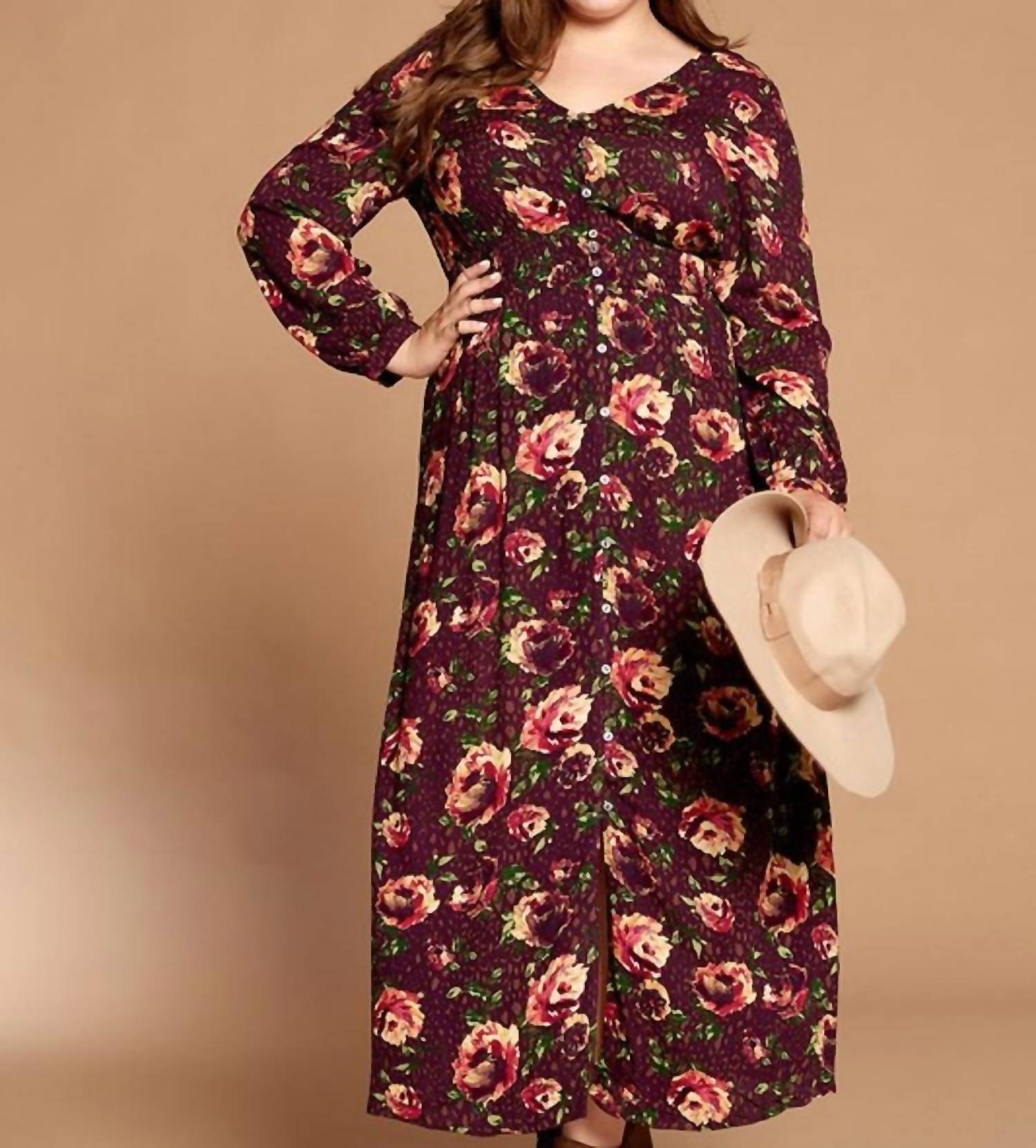 Oddi - Floral Button-down Maxi Dress