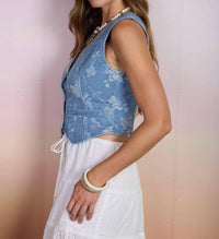 Blu Pepper - Finley Floral Jacquard Vest