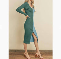 Dress Forum - Two Tone Button Down Cardigan Dress