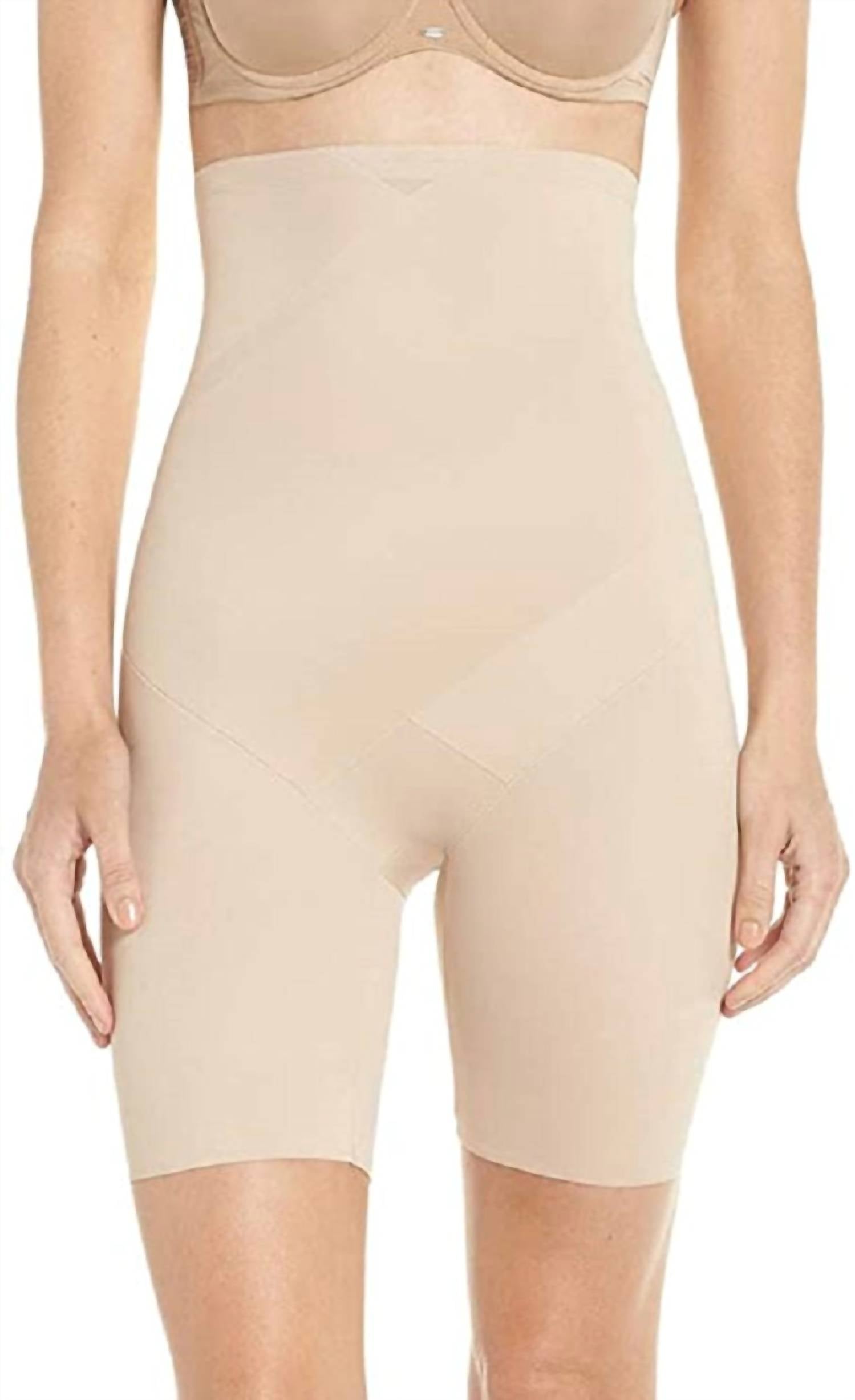 TC Fine Intimates Tummy Tux High-waist Firm Control Thigh Slimmer in warm beige - women's intimate