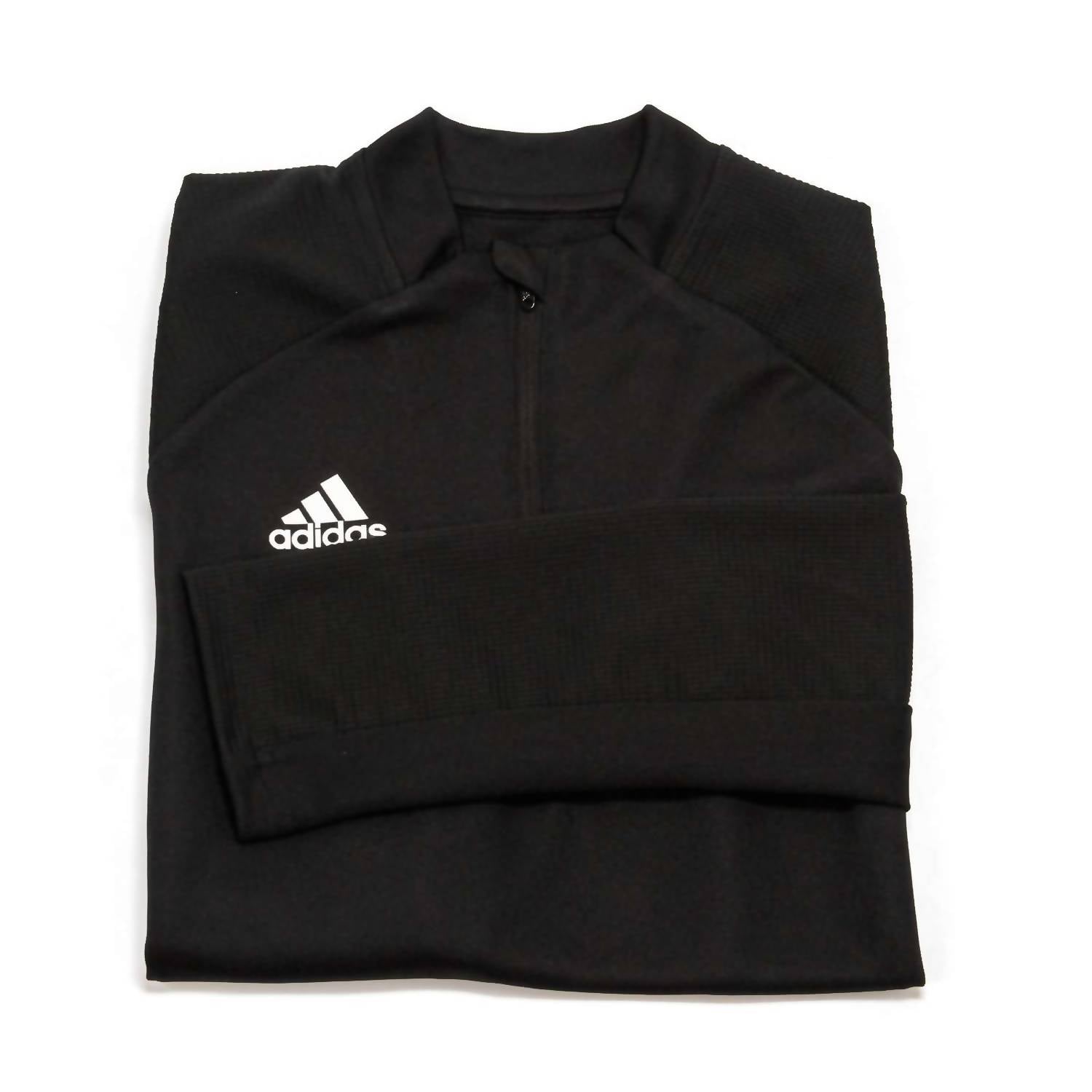 adidas Boy's Condivo 20 Quarter Zip Training Top in black - kids' long sleeve top - alternate view