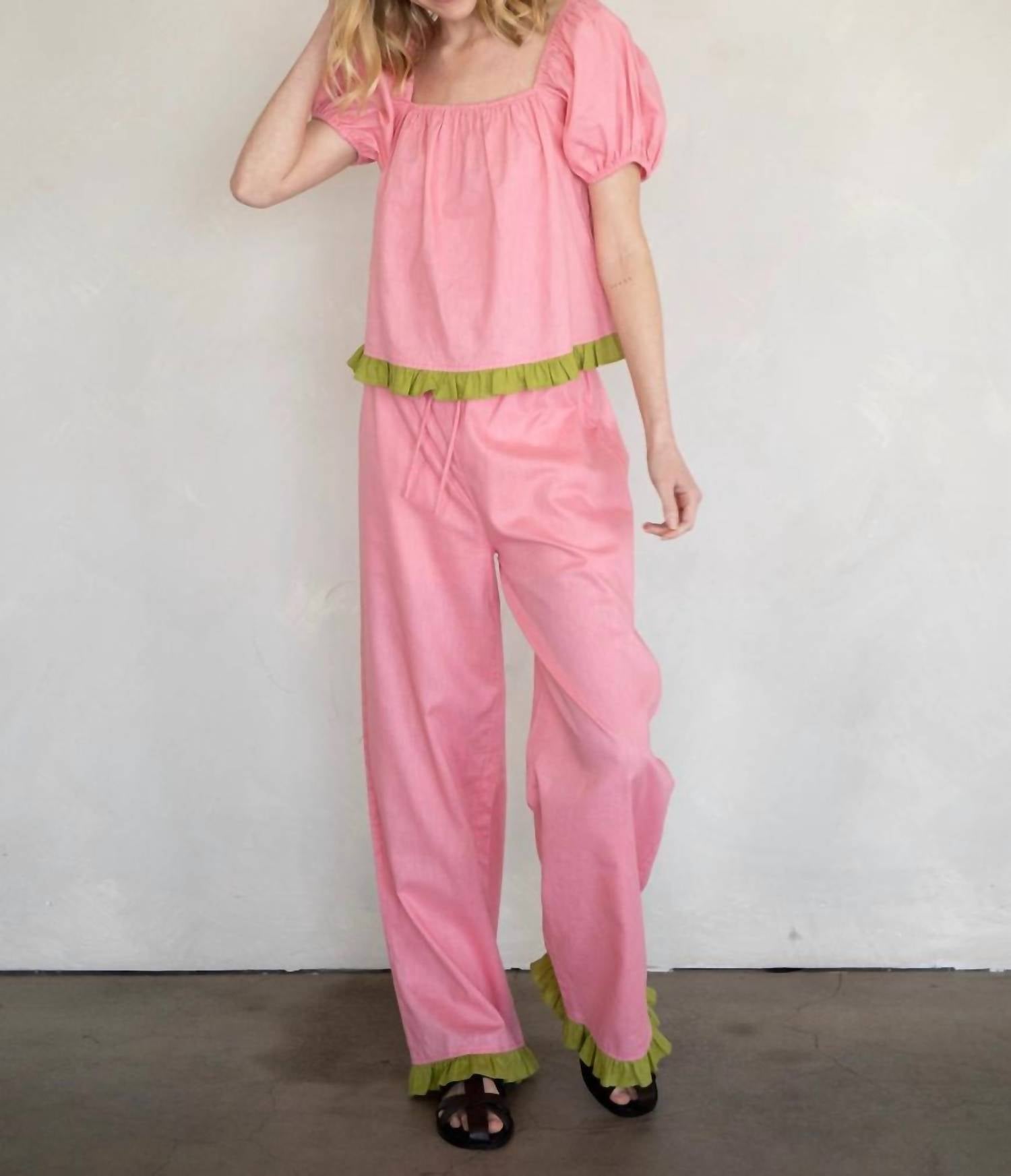 Things Between Women's Isadora Top in pink thyme - women's blouse - view 4