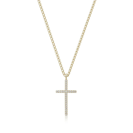 Eklexic - Women's Cz Cross Pendant Necklace
