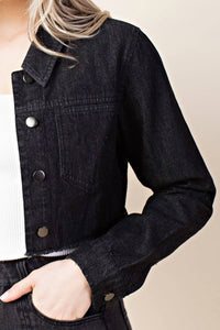 Honey Punch - Lace Up Cropped Denim Jacket