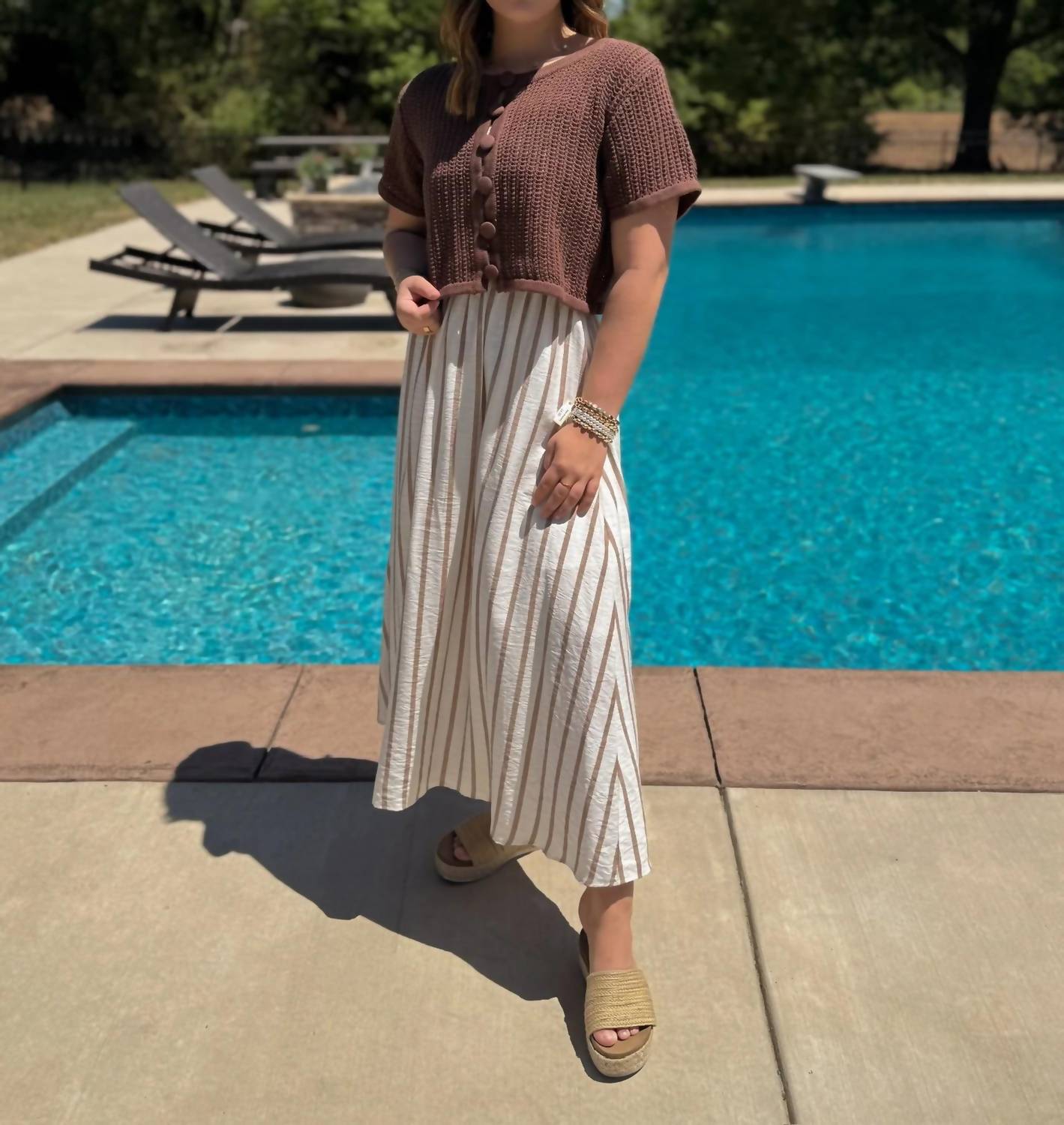 Blu Pepper - Sunkissed Stripe Strapless Dress