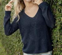 Wooden Ships - Women's Sweater Crochet Anchor Top