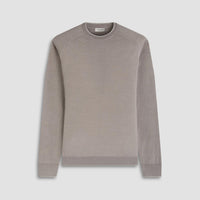 Bugatchi Uomo Crew Neck Sweater With Tipping in walnut - men's sweater - view 5