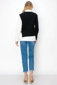 Joh - Wyatt Cotton Pleated Shirt With Knitted Sweater